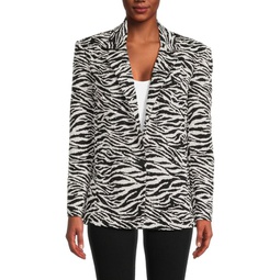 Shan Zebra Print Sequin Blazer