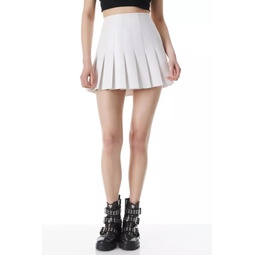 Carter Pleated Vegan Leather Mini Skirt