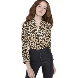 Eloise Button Down Leopard Blouse