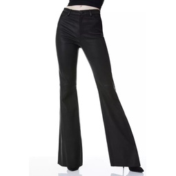 Brent High Waisted Leather Bell Pant
