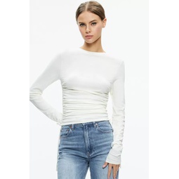 Percy Crewneck Ruched Cropped Top