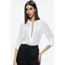Willa Relaxed Placket Top With Piping Detail