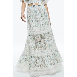 Reise Embroidered Tiered Maxi Skirt