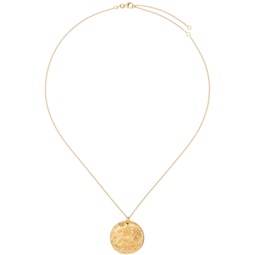 Gold Il Leone Medallion Necklace 241137F023012