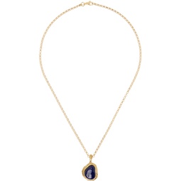 Gold The Droplet Of Skies Lapis Lazuli Necklace 241137F023005