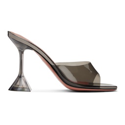 Gray Lupita Glass Slipper Heeled Sandals 241415F125016