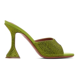 Green Lupita Crystal Heeled Sandals 241415F125022