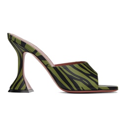 Green & Black Lupita Heeled Sandals 232415F125032