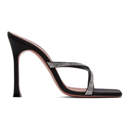 Black Adriana Crystal Slipper Heeled Sandals 232415F125057