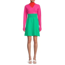 Akila Colorblock Mini Sweater Dress