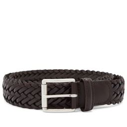 Andersons Woven Leather Belt Dark Brown