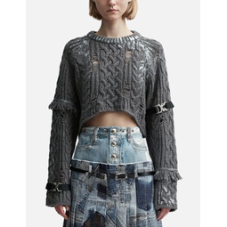 Sara Silver Crop Knit Pull-Over
