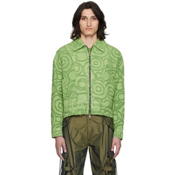 Green Burn Out Jacket 241375M180002
