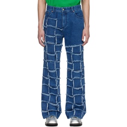 Blue New Patchwork Jeans 241375M186003