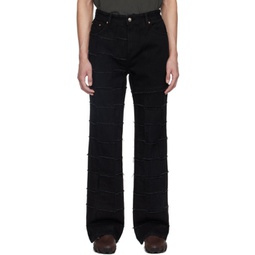 Black New Patchwork Jeans 241375M186001
