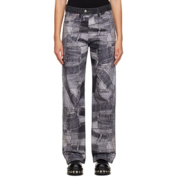 Gray Patchwork Jeans 232375F069002