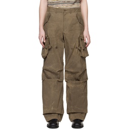 Brown Fatani Crack Cargo Pants 231375M188001
