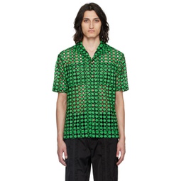 Green & Black Letto Shirt 241375M192004