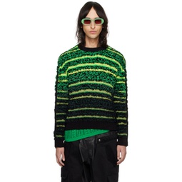 Green & Black Borden Sweater 241375M201015