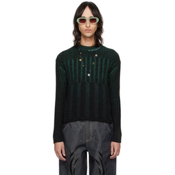 Black & Green Woosoo Sweater 241375M201017