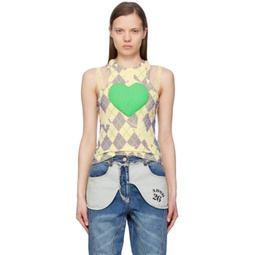 SSENSE Exclusive Yellow Puffy Heart Saver Tank Top 241375F111014