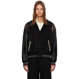 Black Luster Leather Jacket 232375M181003