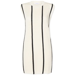 Anine Bing Lanie Knitted Stripe Dress Ivory