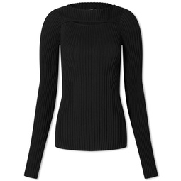 Anine Bing Lora Knitted Jumper With Cut Out Black