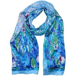100% Mulberry Silk Scarf Womens Fashion Scarves Square and Long Bandana Shawls and Wraps Artist Collection Gift Package