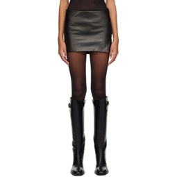 Black Gemma Leather Miniskirt 232378F090000