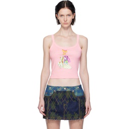 Pink Graphic Tank Top 241894F111001