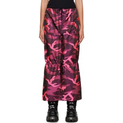 Pink Camouflage Maxi Skirt 232894F093000