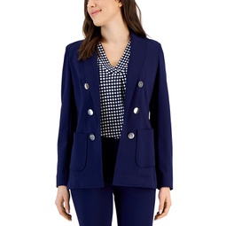 Womens Faux Double-Breasted Jacket