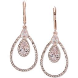 Rose Gold-Tone Crystal Orbital Drop Earrings