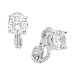 Crystal Solitaire E-Z Comfort Clip-on Earrings