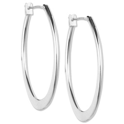 Silver-Tone 3/4Oval Hoop Earrings