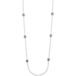 Silver-Tone Crystal Cluster Illusion Necklace