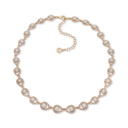 Gold-Tone Pave & Imitation Pearl Collar Necklace 16 + 3 extender