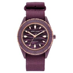 Womens Three-Hand Quartz Purple Oceanwork Plastic Bracelet Watch 38.5mm