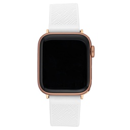 Womens White Textured Silicone Band Compatible with 42/44/45/Ultra/Ultra 2 Apple Watch
