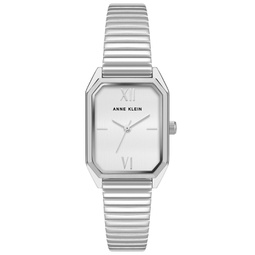 Womens Square Silver-Tone Stainless Steel Watch 35mm
