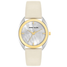 Womens Tan Genuine Leather with Two-Tone Alloy Watch 38mm