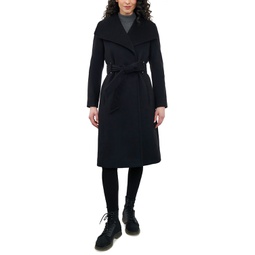 Womens Cashmere Blend Belted Wrap Coat
