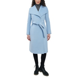 Womens Cashmere Blend Belted Wrap Coat