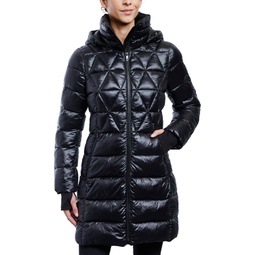 Womens Shine Hooded Packable Puffer Coat