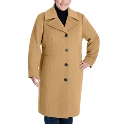 Womens Plus Size Single-Breasted Walker Coat