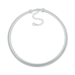 Silver-Tone Omega Chain Collar Necklace 16 + 3 extender