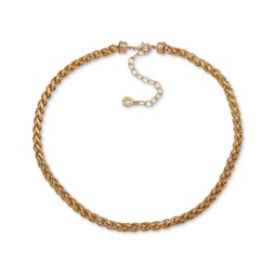 Gold-Tone Woven Chain Collar Necklace 16 + 3 extender
