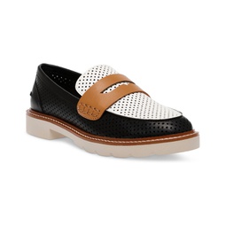 Womens Elia Perforated Penny Loafers
