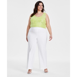 Plus Size Cool Crepe Wide Leg Pull-On Pants